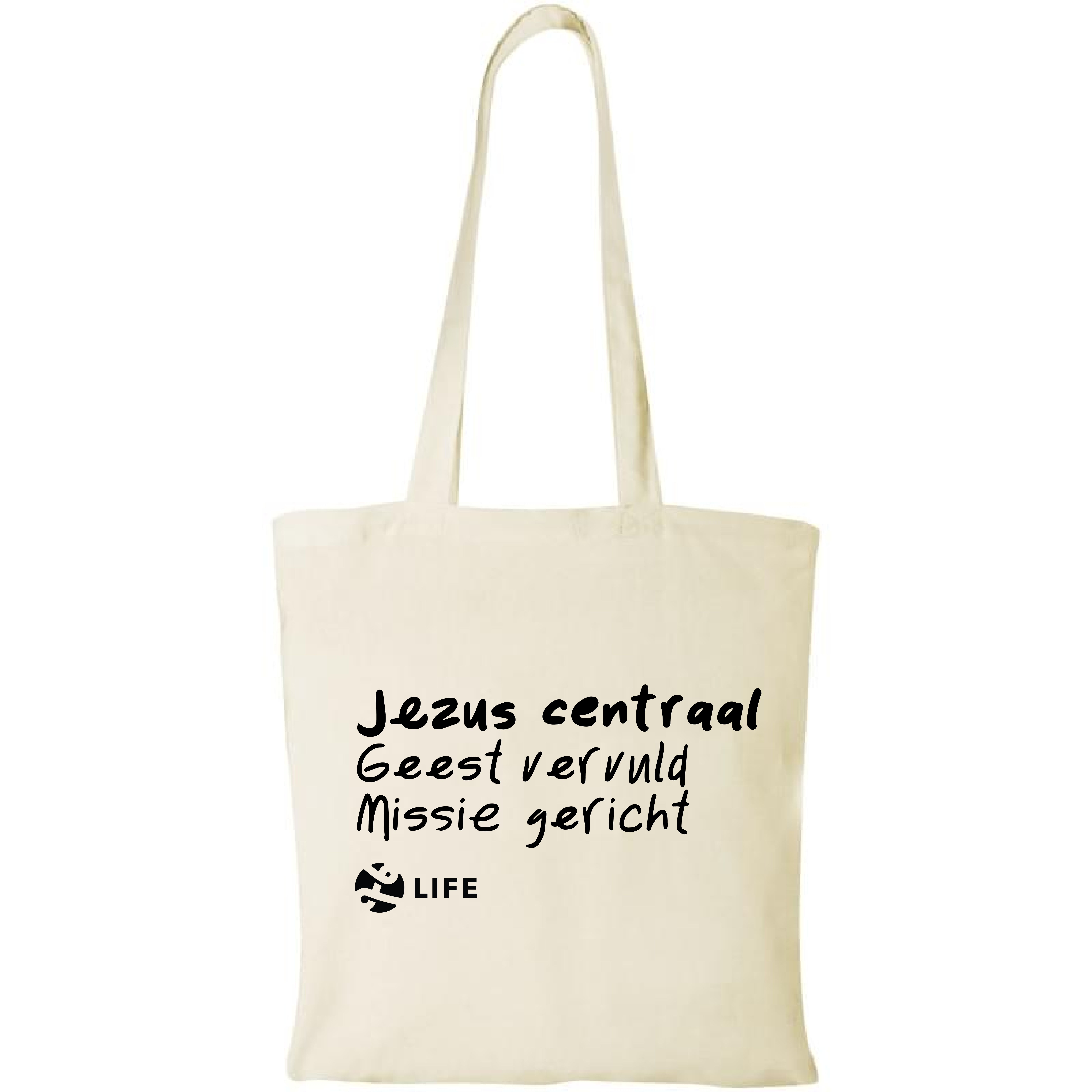 Jezus centraal, Geest vervuld, Missie gericht tas